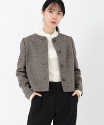 ストロベリーフィールズ　シープレザー　ノーカラージャケット　着用感のない美品 ストロベリーフィールズ シープレザー ノーカラージャケット 着用感の