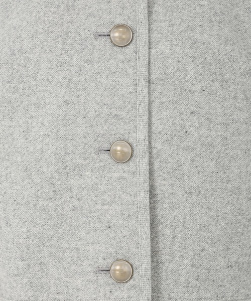 STRAWBERRY-FIELDS（ストロベリーフィールズ）の「ホームスパンラメツイード_コンパクトツイードジャケット（ノーカラージャケット・レディース・ブラック/ライトグレー/ダークブラウン・2）」の12枚目の写真