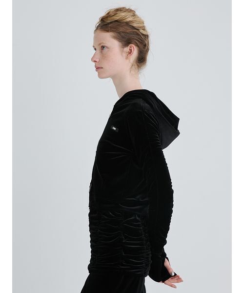 SORIN（ソリン　）の「Velour Gathered Hoodie/ベロアギャザーフーディー（パーカー・レディース・ブラック/グレー・38）」の7枚目の写真