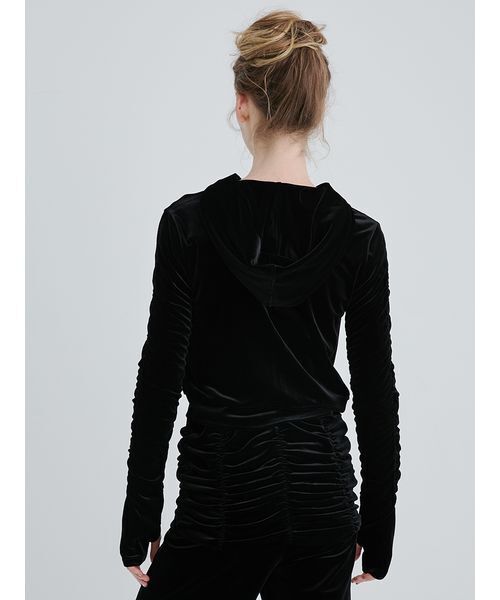 SORIN（ソリン　）の「Velour Gathered Hoodie/ベロアギャザーフーディー（パーカー・レディース・ブラック/グレー・38）」の8枚目の写真