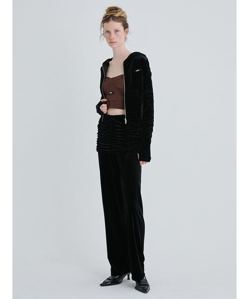 SORIN（ソリン　）の「Velour Gathered Hoodie/ベロアギャザーフーディー（パーカー・レディース・ブラック/グレー・38）」の9枚目の写真