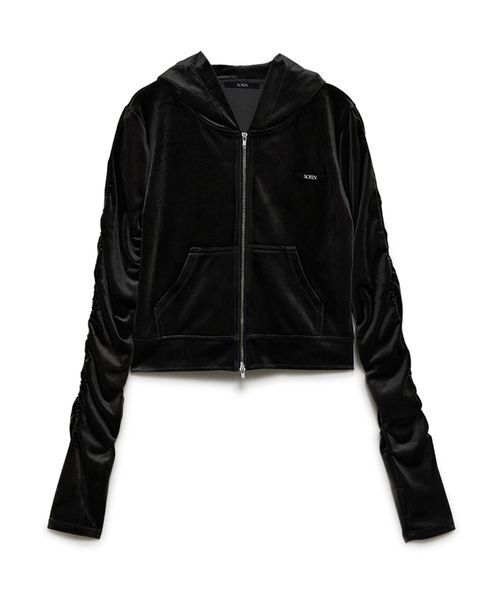 SORIN（ソリン　）の「Velour Gathered Hoodie/ベロアギャザーフーディー（パーカー・レディース・ブラック/グレー・38）」の14枚目の写真