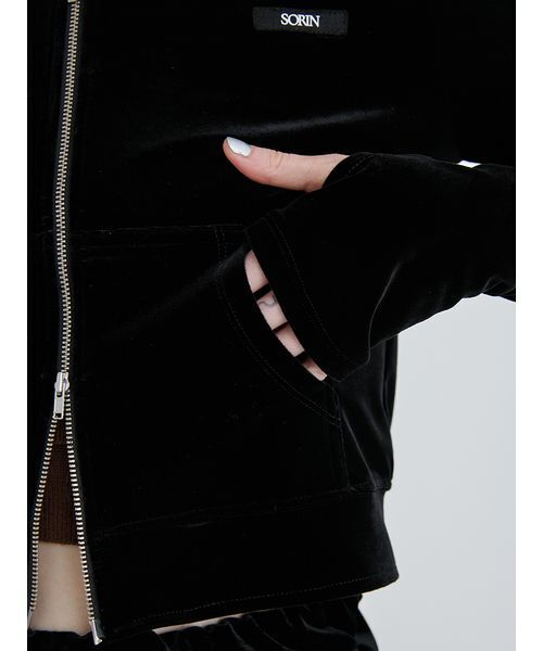 SORIN（ソリン　）の「Velour Gathered Hoodie/ベロアギャザーフーディー（パーカー・レディース・ブラック/グレー・38）」の19枚目の写真