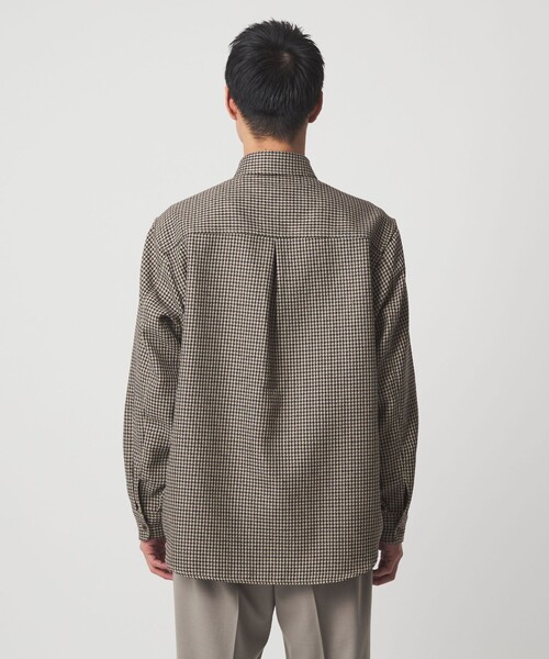green label relaxing(グリーンレーベルリラクシング)の「ブークレ チェック ジャストルーズ シャツ(シャツ/ブラウス・メンズ・ダークグレー/ベージュ/ブラウン系・S/XL/L/M)」の13枚目の写真