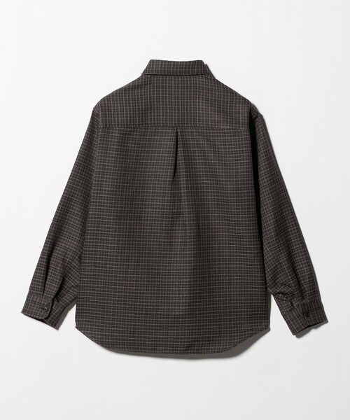 green label relaxing(グリーンレーベルリラクシング)の「ブークレ チェック ジャストルーズ シャツ(シャツ/ブラウス・メンズ・ダークグレー/ベージュ/ブラウン系・S/XL/L/M)」の15枚目の写真
