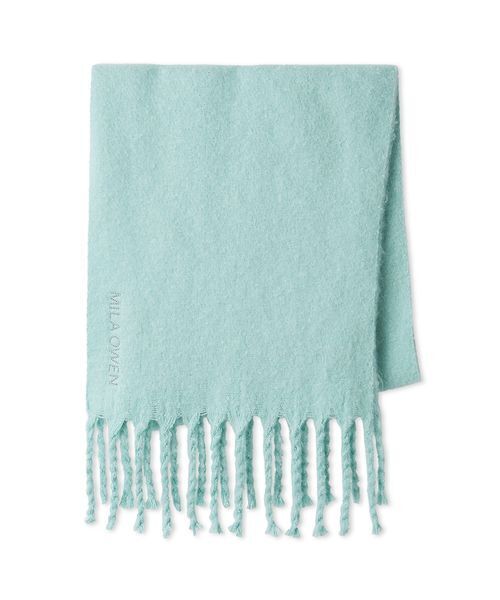 Mila Owen(ミラオーウェン)の「ツイストフリンジストール(ストール/ショール・レディース・ミント/チェック/グレー/アイボリー・F)」の15枚目の写真