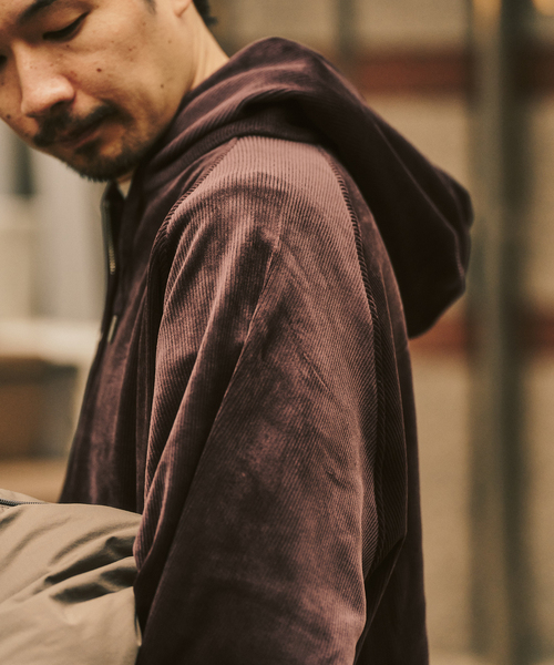 417 EDIFICE（フォーワンセブンエディフィス）の「コーディロイ カラーライニング ジップパーカー（パーカー・メンズ・ブラック/ブラウン/ベージュ・MEDIUM/LARGE）」の8枚目の写真