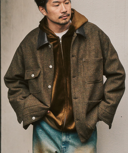 417 EDIFICE（フォーワンセブンエディフィス）の「コーディロイ カラーライニング ジップパーカー（パーカー・メンズ・ブラック/ブラウン/ベージュ・MEDIUM/LARGE）」の9枚目の写真