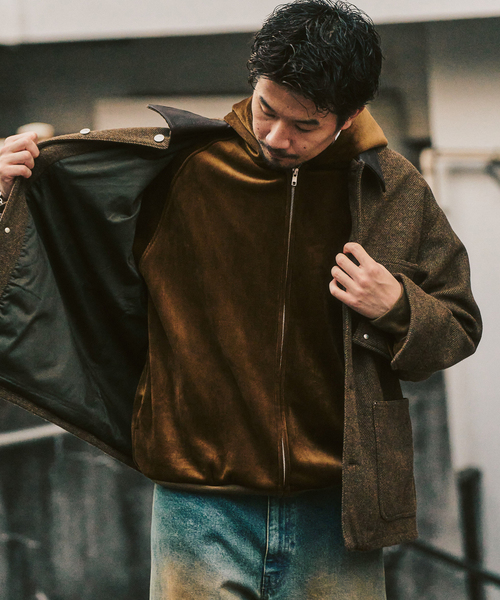 コーディロイ カラーライニング ジップパーカー（パーカー）｜417