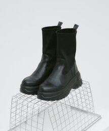 CIAOPANIC TYPY | 【yomo企画】ストレッチ厚底ミドルブーツ(ブーツ)