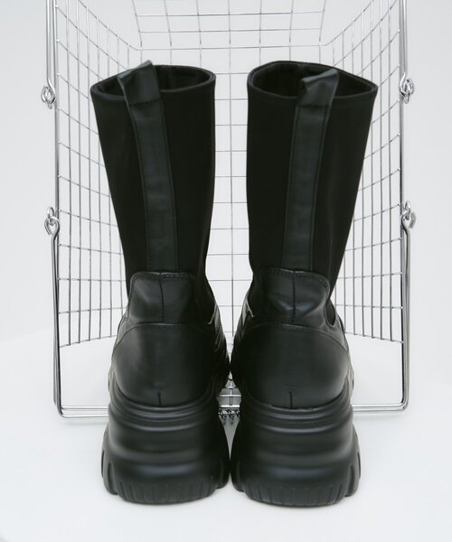 CIAOPANIC TYPY(チャオパニックティピー)の「【yomo企画】ストレッチ厚底ミドルブーツ(ブーツ・レディース・ブラウン/ブラック・SMALL/MEDIUM/LARGE)」の5枚目の写真