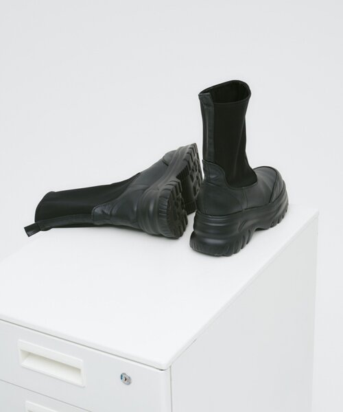 CIAOPANIC TYPY(チャオパニックティピー)の「【yomo企画】ストレッチ厚底ミドルブーツ(ブーツ・レディース・ブラウン/ブラック・SMALL/MEDIUM/LARGE)」の4枚目の写真