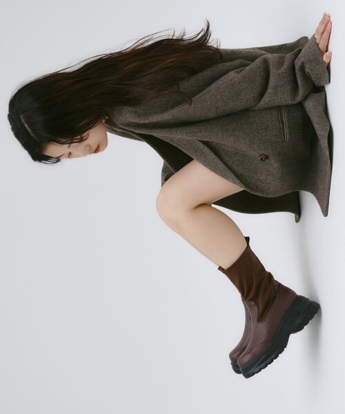 CIAOPANIC TYPY(チャオパニックティピー)の「【yomo企画】ストレッチ厚底ミドルブーツ(ブーツ・レディース・ブラウン/ブラック・SMALL/MEDIUM/LARGE)」の17枚目の写真