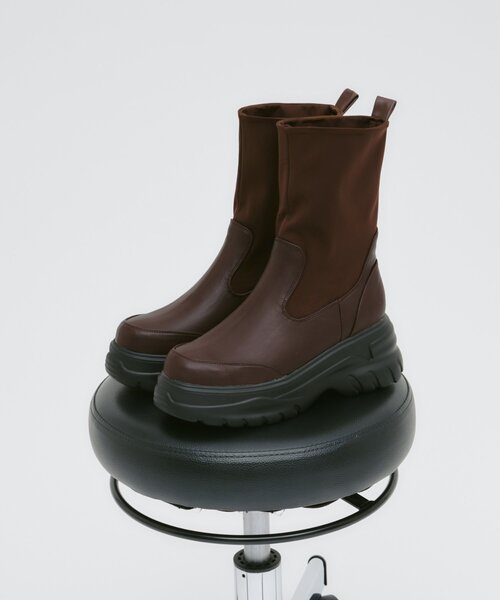 CIAOPANIC TYPY(チャオパニックティピー)の「【yomo企画】ストレッチ厚底ミドルブーツ(ブーツ・レディース・ブラウン/ブラック・SMALL/MEDIUM/LARGE)」の15枚目の写真