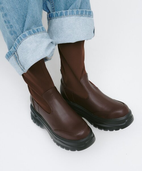 CIAOPANIC TYPY(チャオパニックティピー)の「【yomo企画】ストレッチ厚底ミドルブーツ(ブーツ・レディース・ブラウン/ブラック・SMALL/MEDIUM/LARGE)」の10枚目の写真