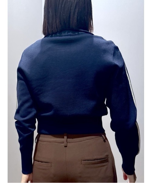 MOUSSY（マウジー）の「【EC限定】KNIT トラックジャケット（ジャージ・レディース・オフホワイト/ライトブルー/ネイビー・FREE）」の6枚目の写真