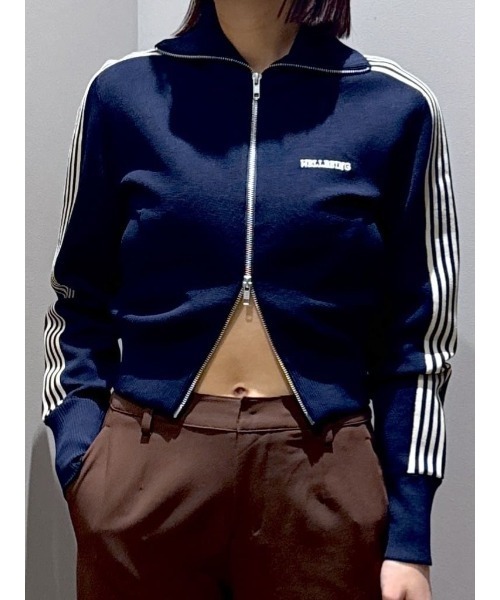 MOUSSY（マウジー）の「【EC限定】KNIT トラックジャケット（ジャージ・レディース・オフホワイト/ライトブルー/ネイビー・FREE）」の4枚目の写真