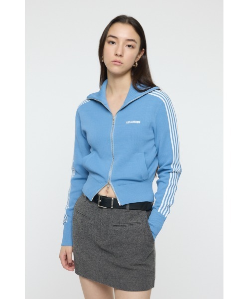 MOUSSY（マウジー）の「【EC限定】KNIT トラックジャケット（ジャージ・レディース・オフホワイト/ライトブルー/ネイビー・FREE）」の8枚目の写真