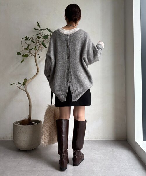 DouDou（ドゥドゥ）の「ブークレーウールミニスカート（スカート・レディース・グレー/オフホワイト/ブラック・36/38）」の17枚目の写真