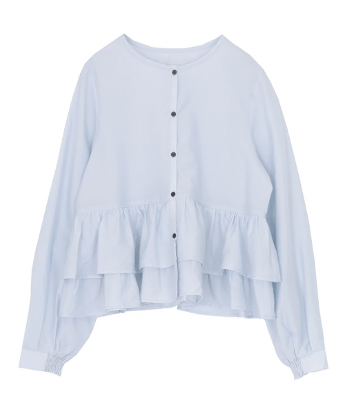 titivate（ティティベイト）の「ペプラムショートブラウス（シャツ/ブラウス・レディース・ホワイト/ライトグリーン/ライトピンク/ライトブルー/ブラック・L/M）」の10枚目の写真