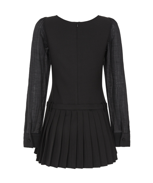 ILLIGO(イリゴ)の「プレッピーリボンプリーツワンピースブラック(ワンピース・レディース・その他・SMALL/MEDIUM)」の4枚目の写真