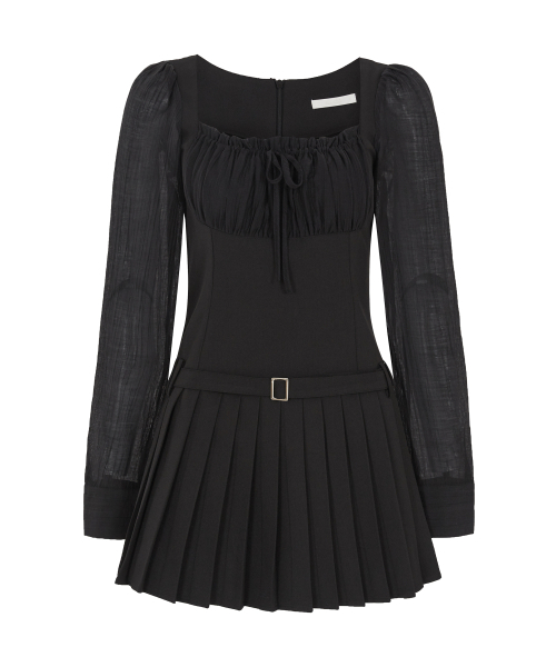 ILLIGO(イリゴ)の「プレッピーリボンプリーツワンピースブラック(ワンピース・レディース・その他・SMALL/MEDIUM)」の5枚目の写真