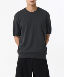 MUSINSA STANDARD（ムシンサスタンダード）の「Washable Supima Cotton Crew Neck Short Sleeve Knit [Dark Grey]（ニット/セーター・メンズ）」