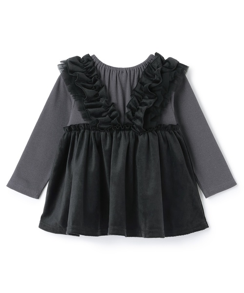 petit main（プティマイン）の「【リンク】ドッキングフリルチュニック（チュニック・キッズ・ピンク/ブラック・80ｃｍ/90cm/130cm/110cm/100cm/120cm）」の7枚目の写真