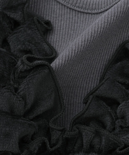 petit main（プティマイン）の「【リンク】ドッキングフリルチュニック（チュニック・キッズ・ピンク/ブラック・80ｃｍ/90cm/130cm/110cm/100cm/120cm）」の11枚目の写真