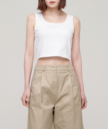 MUSINSA STANDARD WOMAN（ムシンサスタンダードウーマン）の「Women's Cropped Tank Top [White]（Tシャツ/カットソー・レディース）」