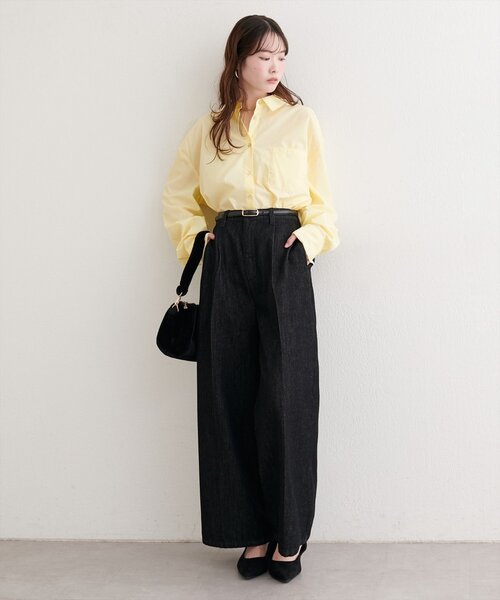 natural couture（ナチュラルクチュール）の「センタープレスデニムパンツ（デニムパンツ・レディース・ブルー/ブラック・SMALL/MEDIUM/LARGE）」の7枚目の写真