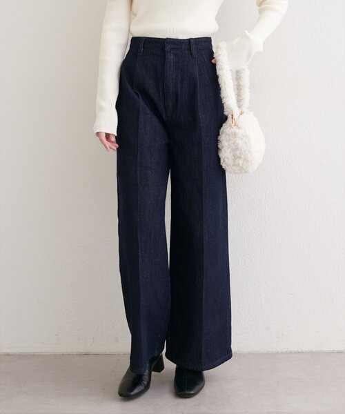 natural couture（ナチュラルクチュール）の「センタープレスデニムパンツ（デニムパンツ・レディース・ブルー/ブラック・SMALL/MEDIUM/LARGE）」の20枚目の写真