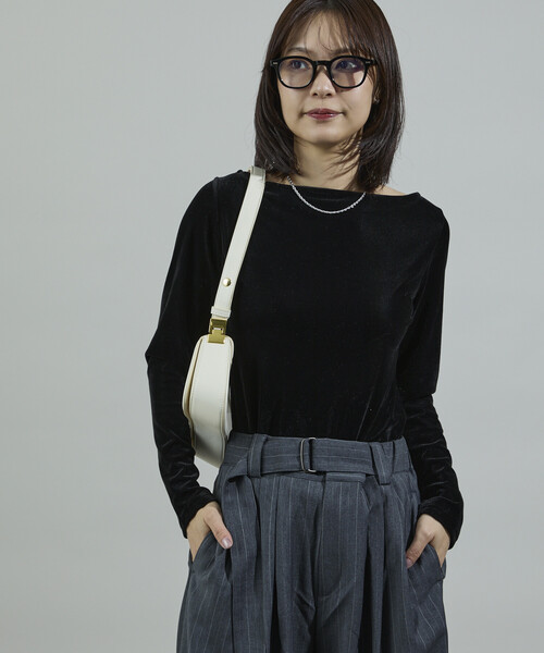 セール】ベロアジャージ ボートネック トップス（Tシャツ/カットソー