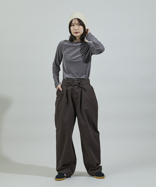 セール】ベロアジャージ ボートネック トップス（Tシャツ/カットソー