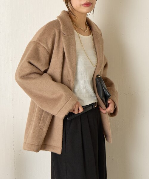 Jena espace merveilleux（ジェナ　エスパスメルヴェイユ）の「テーラードシャギーコート（その他アウター・レディース・ブラウン/グレー・FREE）」の20枚目の写真