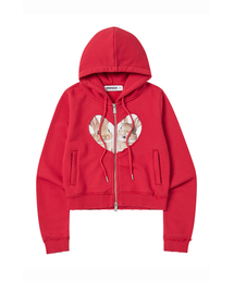 BABY RABBIT HOOD ZIP-UP RED