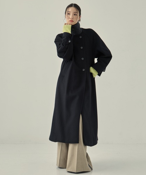 STUDIOUS（ステュディオス）の「【STUDIOUS/ステュディオス】Stand Collar Wool Coat/スタンドカラーウールコート/軽アウター/ロングコート（ステンカラーコート・レディース・グレー/ブラック/ライトグレー・1/2）」の13枚目の写真