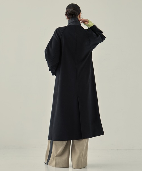 STUDIOUS（ステュディオス）の「【STUDIOUS/ステュディオス】Stand Collar Wool Coat/スタンドカラーウールコート/軽アウター/ロングコート（ステンカラーコート・レディース・グレー/ブラック/ライトグレー・1/2）」の14枚目の写真