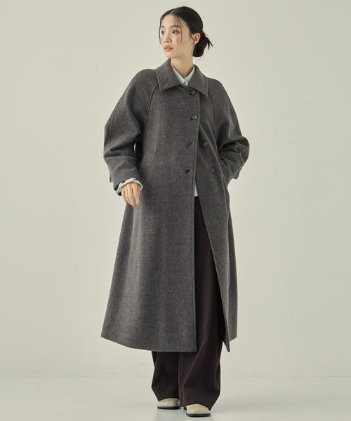STUDIOUS/ステュディオス】Stand Collar Wool Coat/スタンドカラー