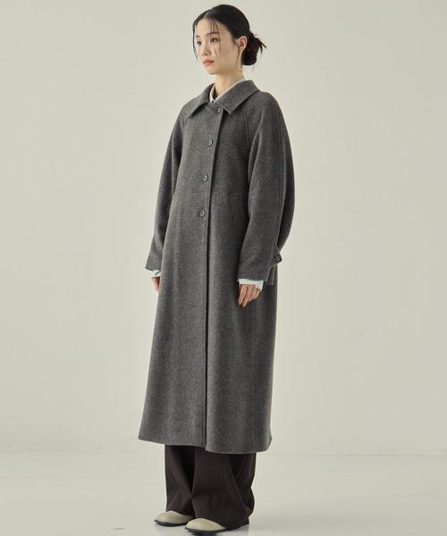 セール】【STUDIOUS/ステュディオス】Stand Collar Wool Coat/スタンド