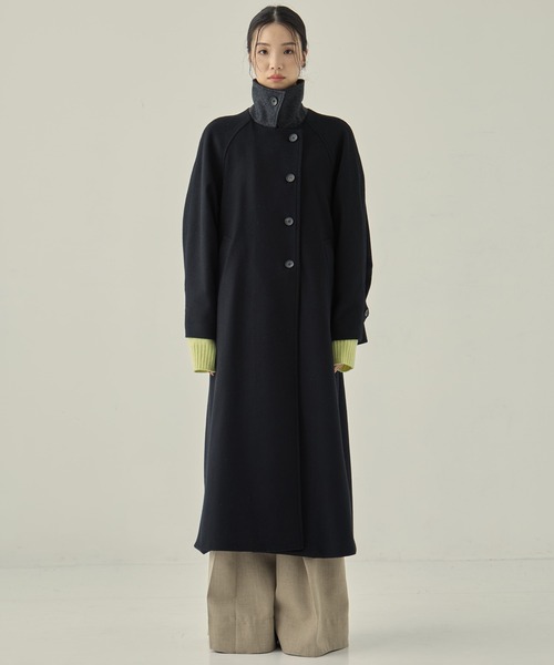 STUDIOUS（ステュディオス）の「【STUDIOUS/ステュディオス】Stand Collar Wool Coat/スタンドカラーウールコート/軽アウター/ロングコート（ステンカラーコート・レディース・グレー/ブラック/ライトグレー・1/2）」の16枚目の写真