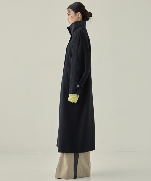 STUDIOUS（ステュディオス）の「【STUDIOUS/ステュディオス】Stand Collar Wool Coat/スタンドカラーウールコート/軽アウター/ロングコート（ステンカラーコート・レディース・グレー/ブラック/ライトグレー・1/2）」の18枚目の写真