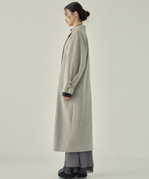 STUDIOUS（ステュディオス）の「【STUDIOUS/ステュディオス】Stand Collar Wool Coat/スタンドカラーウールコート/軽アウター/ロングコート（ステンカラーコート・レディース・グレー/ブラック/ライトグレー・1/2）」の11枚目の写真