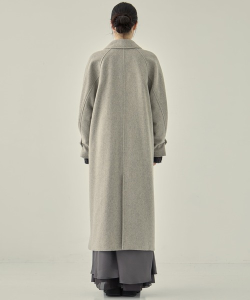 STUDIOUS（ステュディオス）の「【STUDIOUS/ステュディオス】Stand Collar Wool Coat/スタンドカラーウールコート/軽アウター/ロングコート（ステンカラーコート・レディース・グレー/ブラック/ライトグレー・1/2）」の12枚目の写真