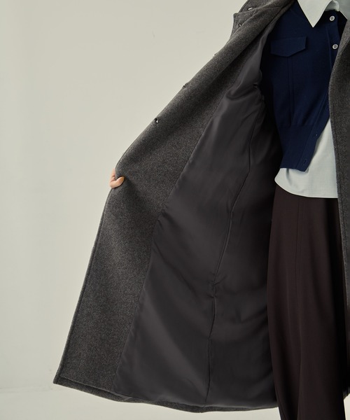 STUDIOUS/ステュディオス】Stand Collar Wool Coat/スタンドカラー