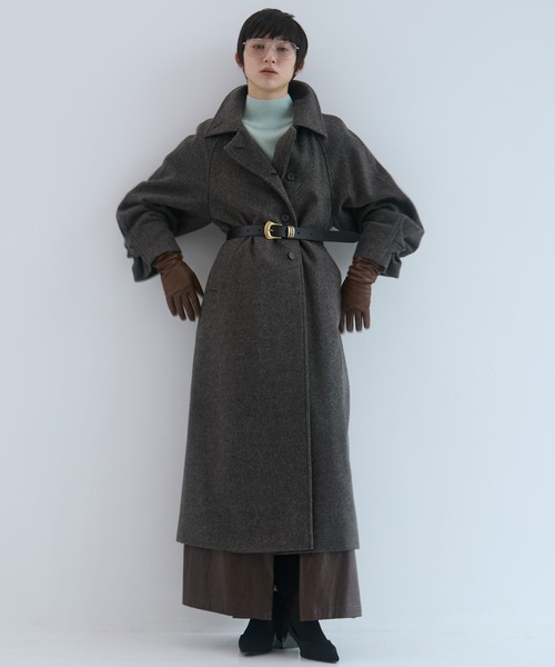 STUDIOUS/ステュディオス】Stand Collar Wool Coat/スタンドカラー