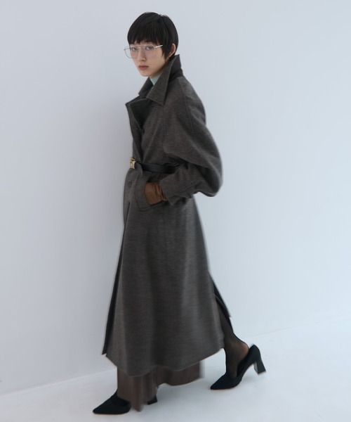 STUDIOUS/ステュディオス】Stand Collar Wool Coat/スタンドカラー