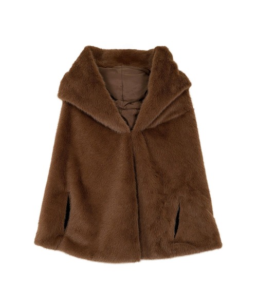 KOBE LETTUCE（コウベレタス）の「ファーケープマント（その他アウター・レディース・アイボリー系/ネイビー/モカ/ブラウン・M）」の11枚目の写真