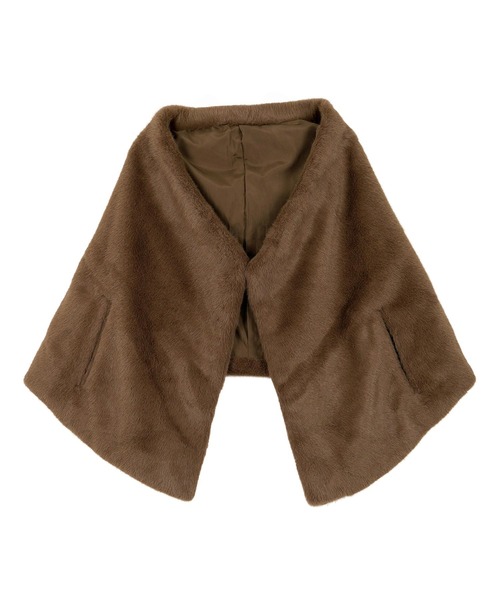 KOBE LETTUCE（コウベレタス）の「ファーケープマント（その他アウター・レディース・アイボリー系/ネイビー/モカ/ブラウン・M）」の12枚目の写真