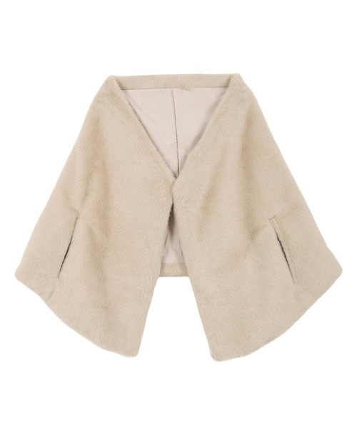 KOBE LETTUCE（コウベレタス）の「ファーケープマント（その他アウター・レディース・アイボリー系/ネイビー/モカ/ブラウン・M）」の13枚目の写真